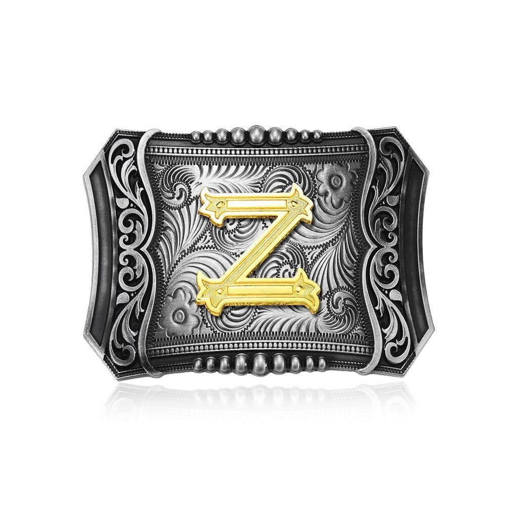 5699 Western Initial Letter ABC to XYZ Belt Buckle, Antique Golden Capital